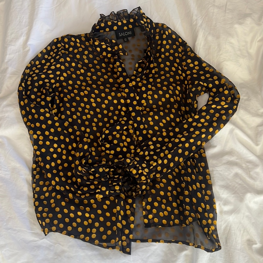 Saloni sheer black blouse